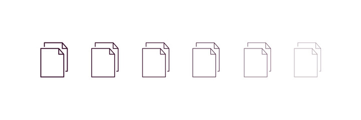 white paper outline icon. Linear vector from user interface concept. 6 different line style white paper icon included thin, light, regular, medium, bold, black