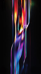 Obraz premium Abstract colorful wavy lines flowing on black background