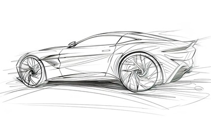 Fototapeta premium Car Concept Architect Blueprint