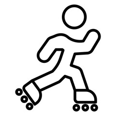 Rollerblading icon style