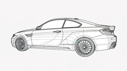 Fototapeta premium Car Concept Architect Blueprint