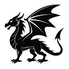 dragon silhouette design vector