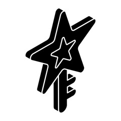Conceptual flat design icon of star