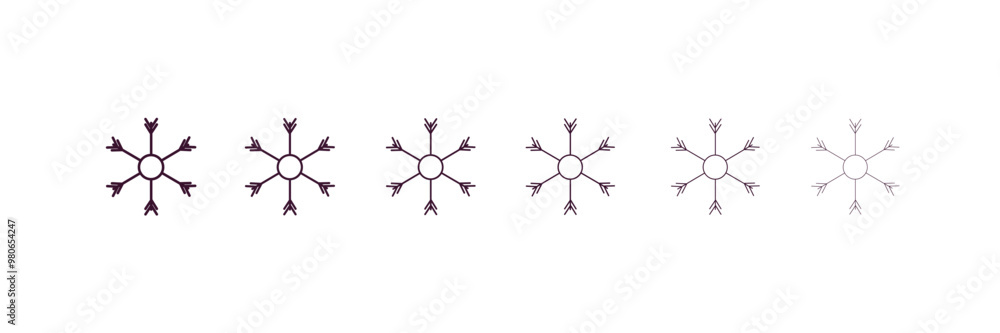 Poster cold outline icon. linear vector from weather concept. 6 different line style cold icon included thi