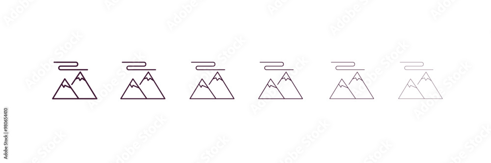 Aufkleber aurora outline icon. linear vector from weather concept. 6 different line style aurora icon included