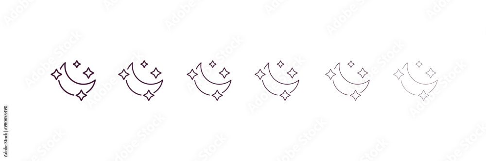 Aufkleber twilight outline icon. linear vector from weather concept. 6 different line style twilight icon incl