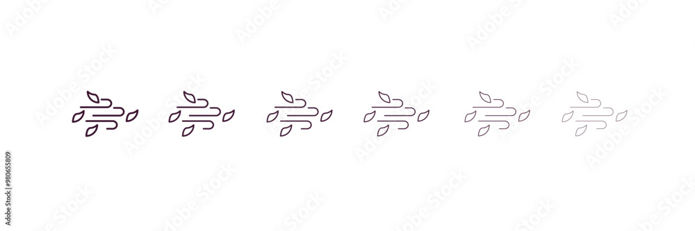 Poster autumn outline icon. linear vector from weather concept. 6 different line style autumn icon included