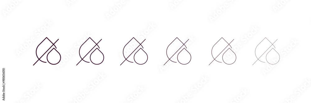 Poster drought outline icon. linear vector from weather concept. 6 different line style drought icon includ
