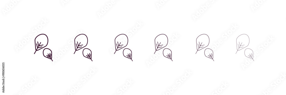 Poster fall outline icon. linear vector from weather concept. 6 different line style fall icon included thi