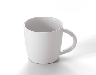 White ceramic Cup on a transparent background close up