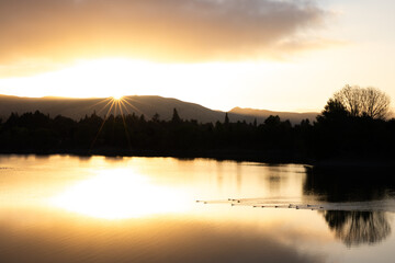 sunrise over the lake