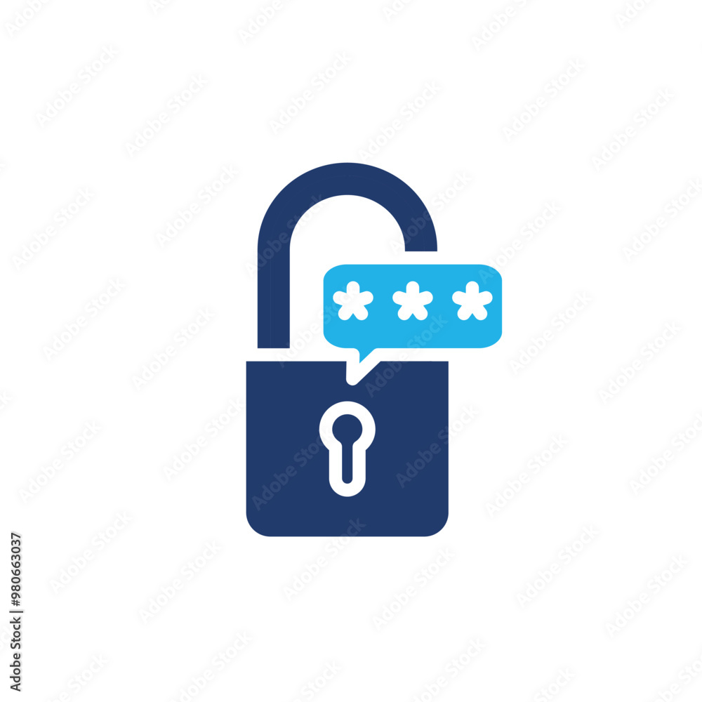 Aufkleber pasword lock colored icon vector design good for web or mobile app