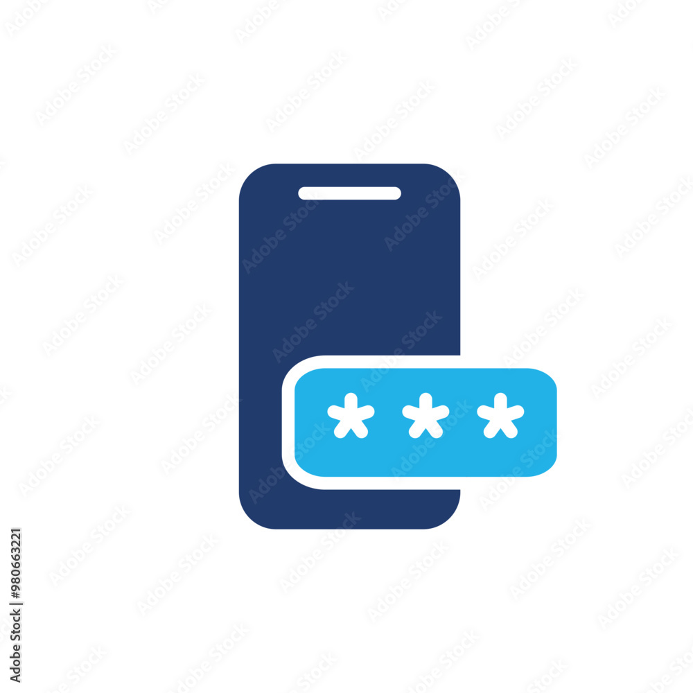 Poster pasword smartphone pretection colored icon vector design good for web or mobile app