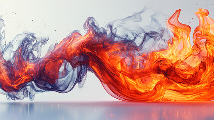 Fototapeta premium Fiery Wave of Orange and Yellow Energy in Abstract Motion