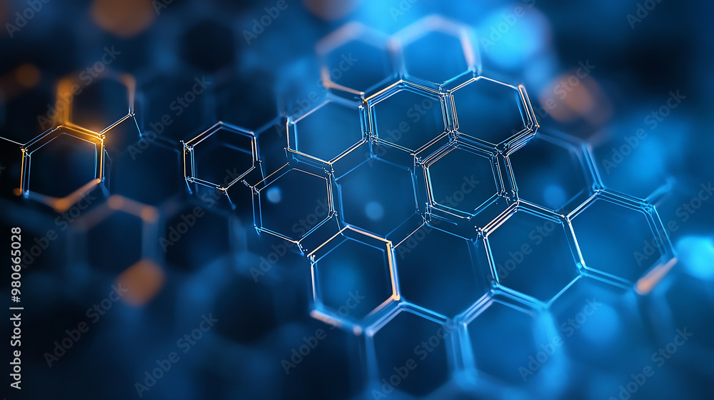 Poster honeycomb pattern with colorful lighting