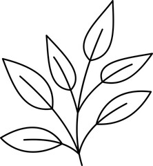 Hand drawn leaves outline illustration