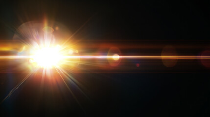 Lense flare overlay on black background design element
 Abstract lens flare ignition.
