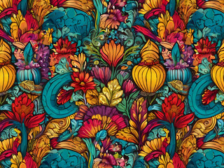 Fototapeta premium colorful art flower pattern