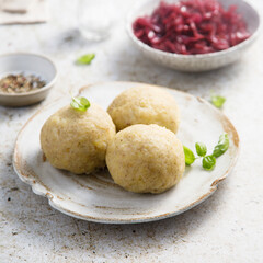 Traditional homemade potato dumplings