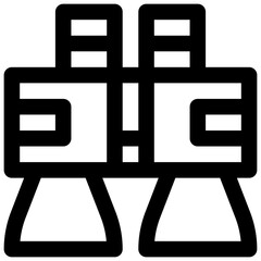 Fototapeta premium Binoculars. Editable stroke vector icon.