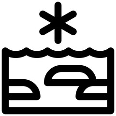 Drift ice. Editable stroke vector icon. © Side Project