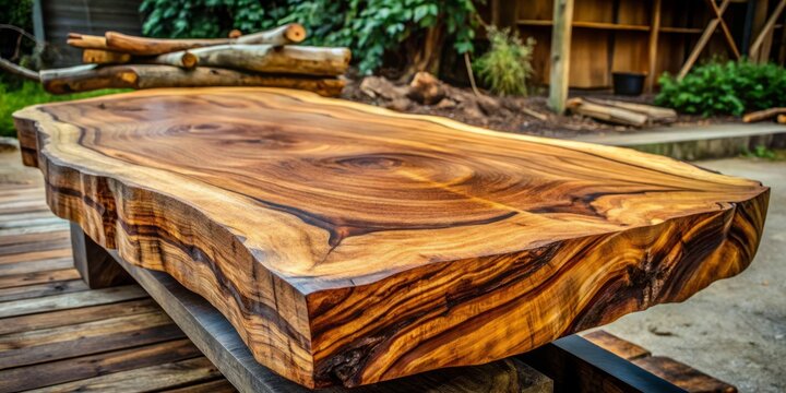 A rustic shot of ocote wood showcases its intricate texture, revealing the rich, honeyed tones and subtle patterns