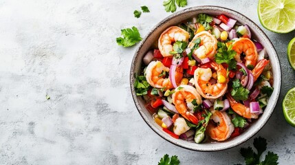 Refreshing Shrimp Ceviche with Fresh Vegetables and Lime – A Simple and Healthy Summer Recipe for Seafood Lovers