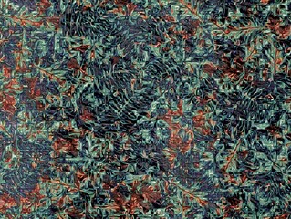 The picture shows an illustration of green leaves with a little red used as an illustration in various artworks.