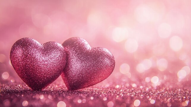 Two heart-shaped ornaments