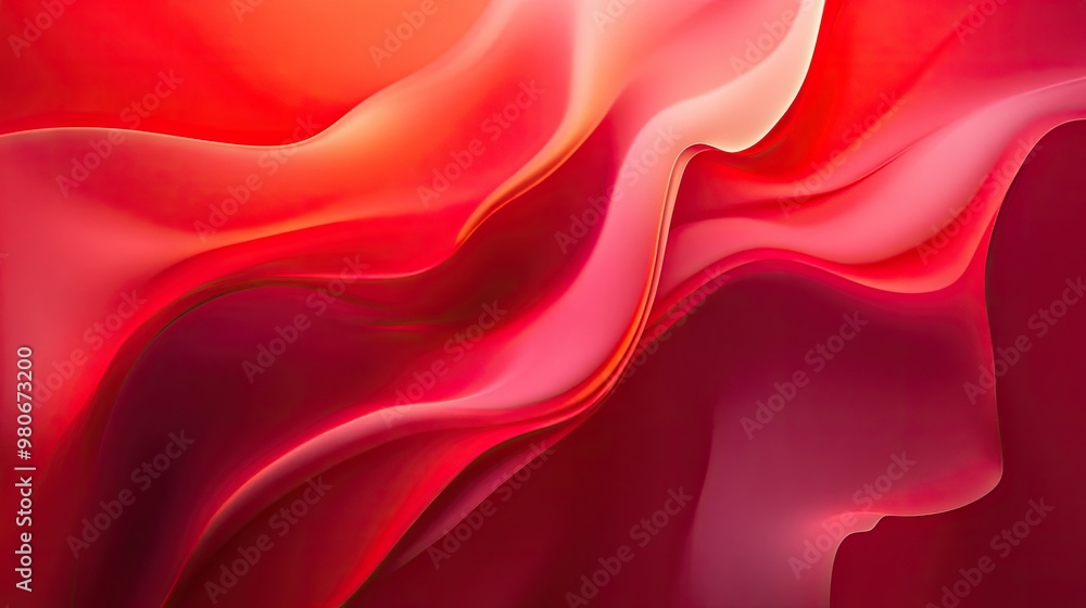 Poster a vivid red abstract background featuring soft gradients and energetic lines, creating a visually im