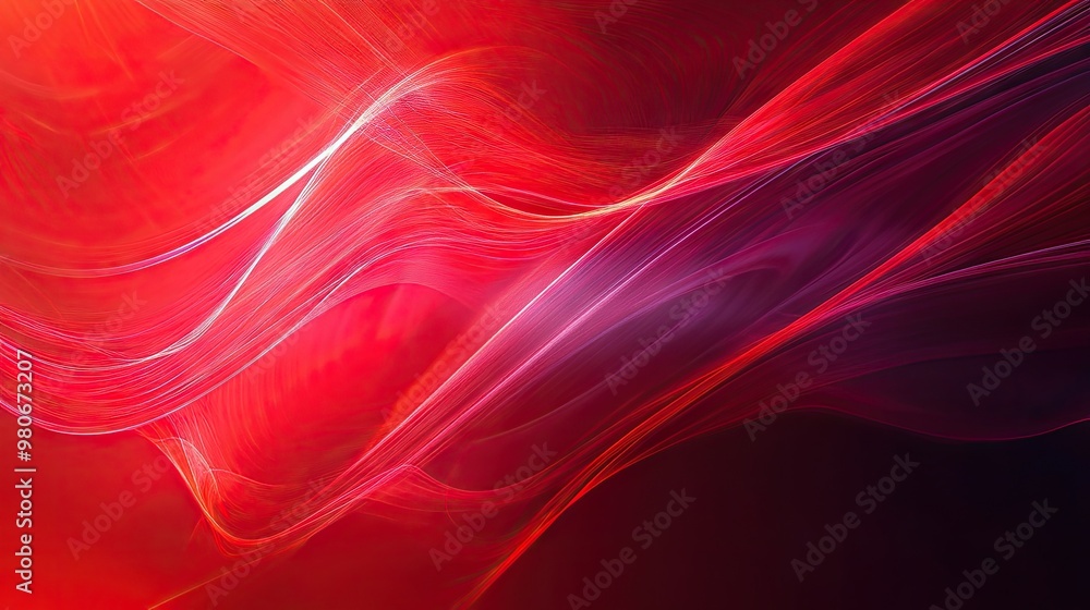 Poster a vivid red abstract background featuring soft gradients and energetic lines, creating a visually im