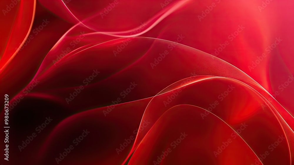 Poster a vivid red abstract background featuring soft gradients and energetic lines, creating a visually im