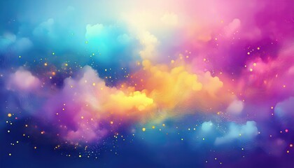 Colorful clouds with stars
