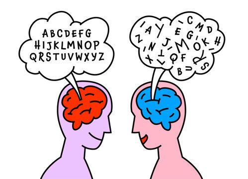 Dyslexia concept. Reading disability web banner. Word recognition difficulty