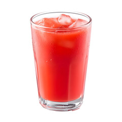 Refreshing iced watermelon juice in a clear glass isolated on transparent background