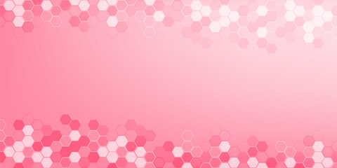 Structure molecule DNA, atom, neurons. Scientific banner collagen pink structure. Medical, technology, chemistry and scientific concept. Vector illustration