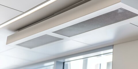Obraz premium White ceiling with two air vents.