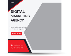 Digital Marketing agency social media post template. Social media ads vector templates fully editable, advertising design, digital marketing and corporate social media Instagram post