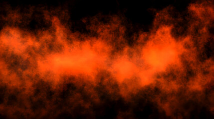 Abstract Orange Smoke Illustration With Black Background, Orange Color Smoke Design, Abstract Smoke Background Design,  Orange Smoke Texture