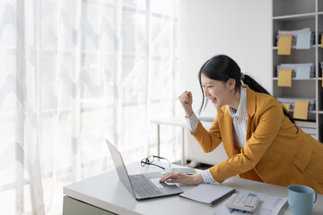 woman happiness plans for financial success by integrating budget and marketing strategies to...