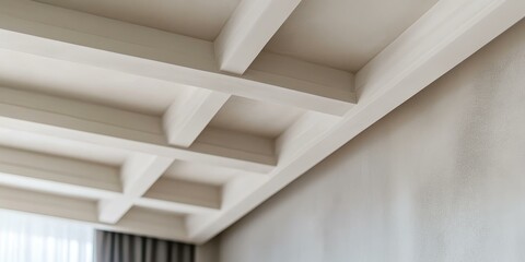 Obraz premium White ceiling with a grid pattern.