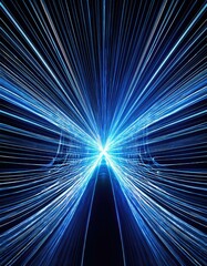 Abstract blue light streaks