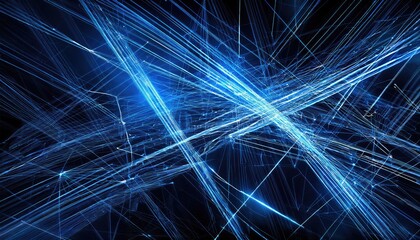 Abstract blue lines on black