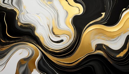 Abstract gold and black swirls