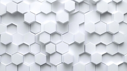 Fototapeta premium Abstract geometric pattern composed of three-dimensional white hexagons