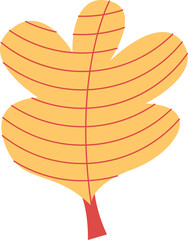 Hand-drawn flat autumn leaf illustration