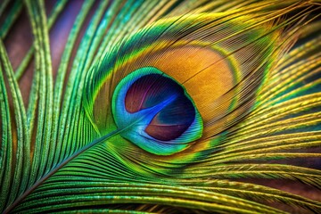 Peacock feather close up
