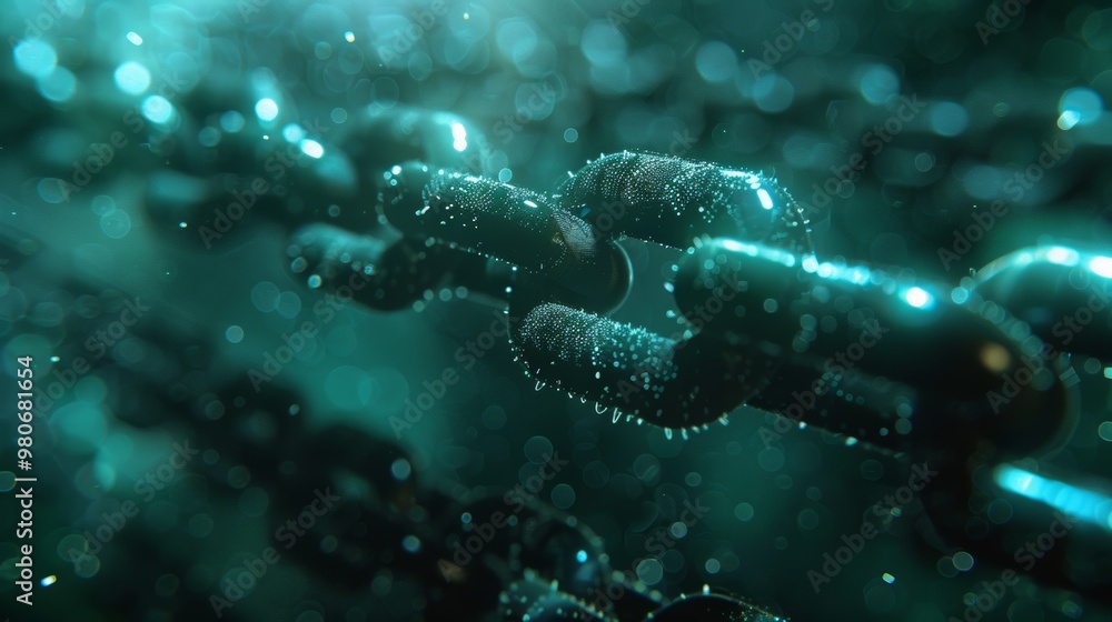 Poster blockchain concept background with a decentralized network and transparent transaction records