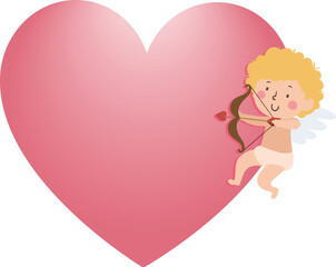 Cupid cartoon character banner