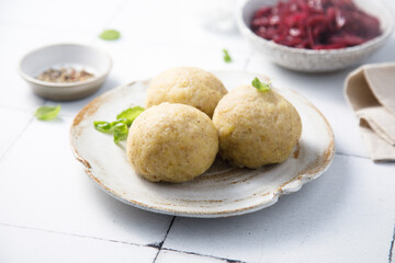 Traditional homemade potato dumplings